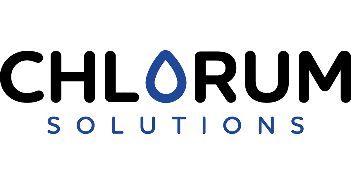 Chlorum Solutions logo. All letters capitalized with the O in Chlorum in the shape of a droplet.